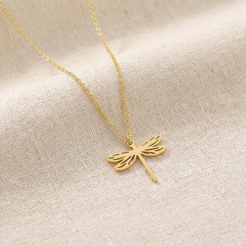 14K Gold Dragonfly Necklace - 12-24 in M.0380