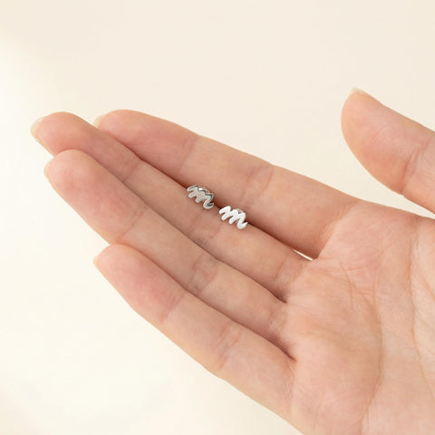 Tiny Letter Earrings | Initial Earrings | Personalized Letter Earrings Gift | Small Stud Letter Earrings | Gift for Mom | Christmas Gift M.0307