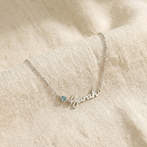 14K Gold Name Bracelet with Birthstone - 3.5-10 in M.0018