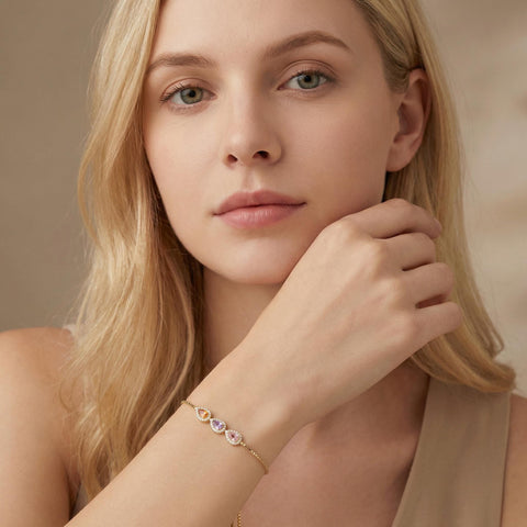 Personalized Teardrop Birthstone Bracelet | Pear Diamond Tennis Bracelet | Stackable Teardrop Birthstone Bracelet | Mom Gift |Christmas Gift M.0251